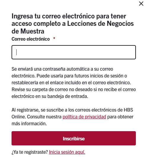 Inscribirse a las Lecciones Mediante un Correo Electrónico